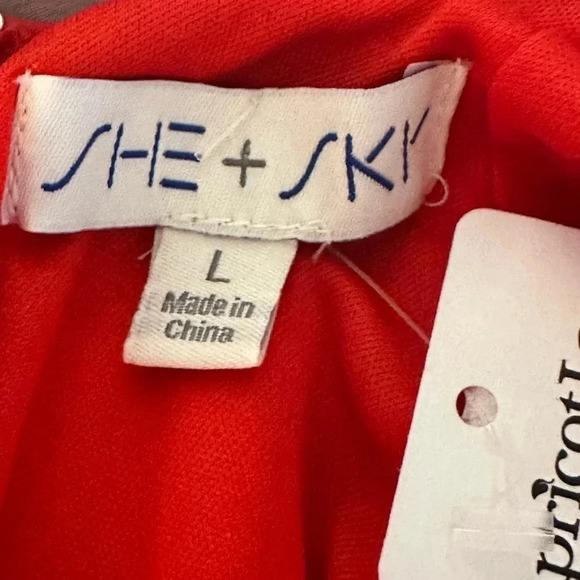 She and Sky Jumpsuit. Coral color size Large. - Picture 9 of 9